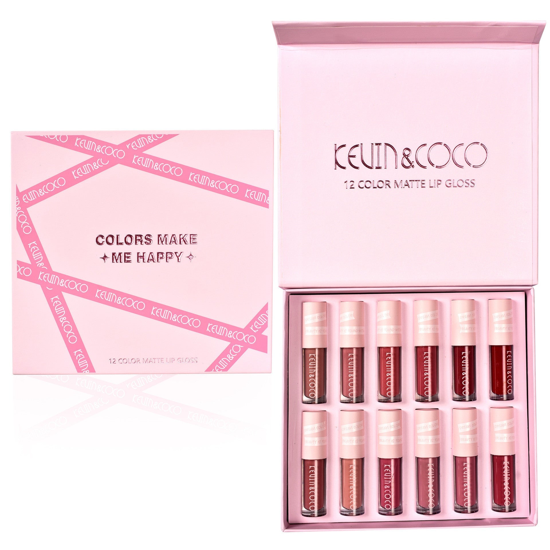 JMT-350922 12-Color Waterproof Lip Gloss Set for Long-Lasting Shine and Hydration