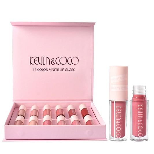 JMT-350922 12-Color Waterproof Lip Gloss Set for Long-Lasting Shine and Hydration