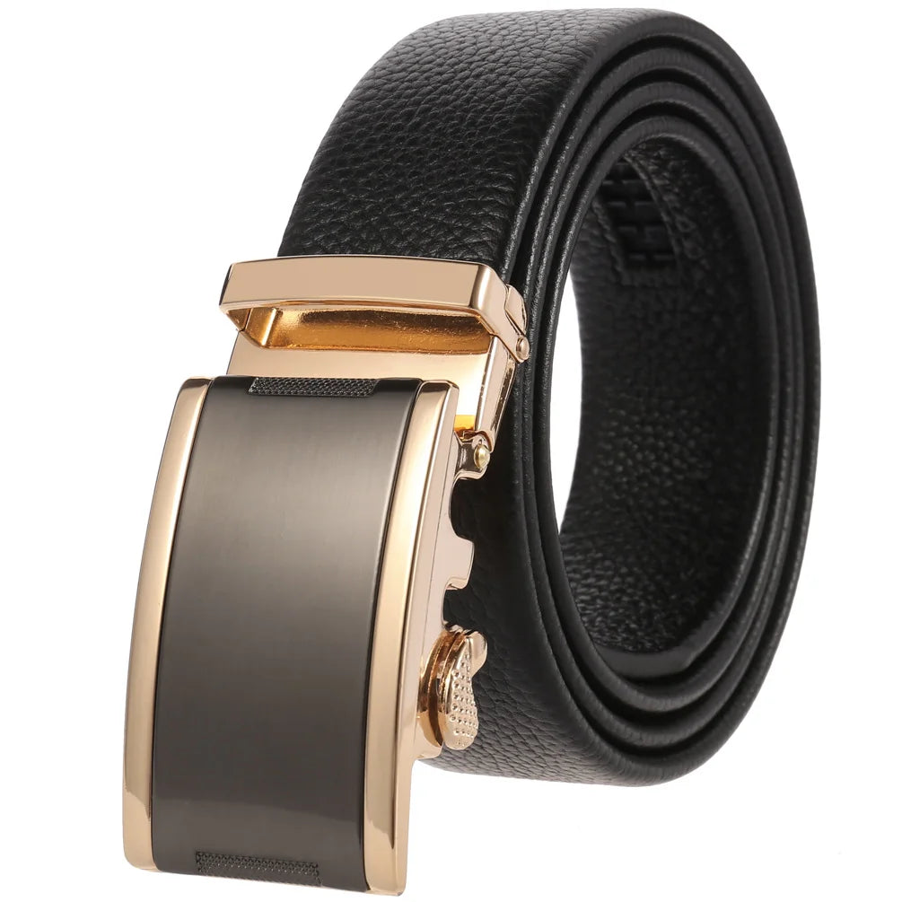 JMT-351242 Men's Cowhide Leather Belt - Model LY36-000011-5, Classic Style for Everyday Wear