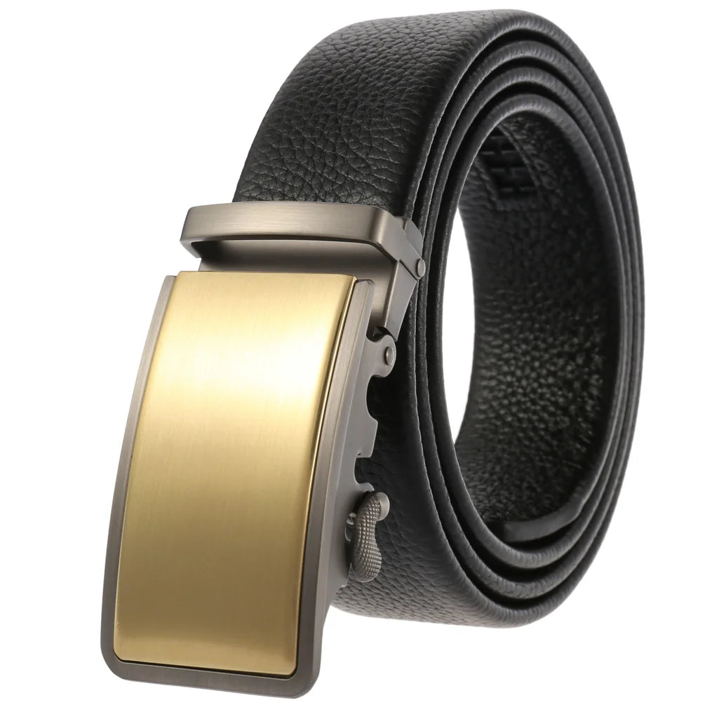 JMT-351242 Men's Cowhide Leather Belt - Model LY36-000011-5, Classic Style for Everyday Wear