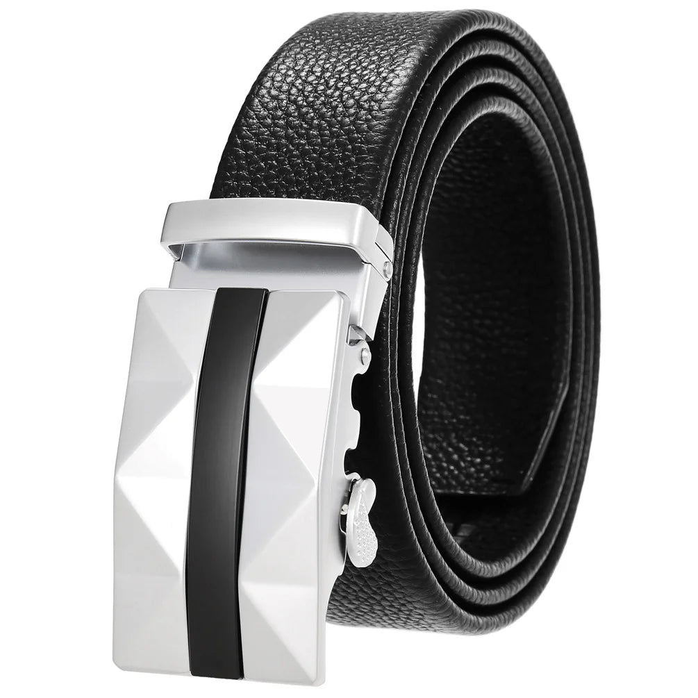 JMT-351242 Men's Cowhide Leather Belt - Model LY36-000011-5, Classic Style for Everyday Wear