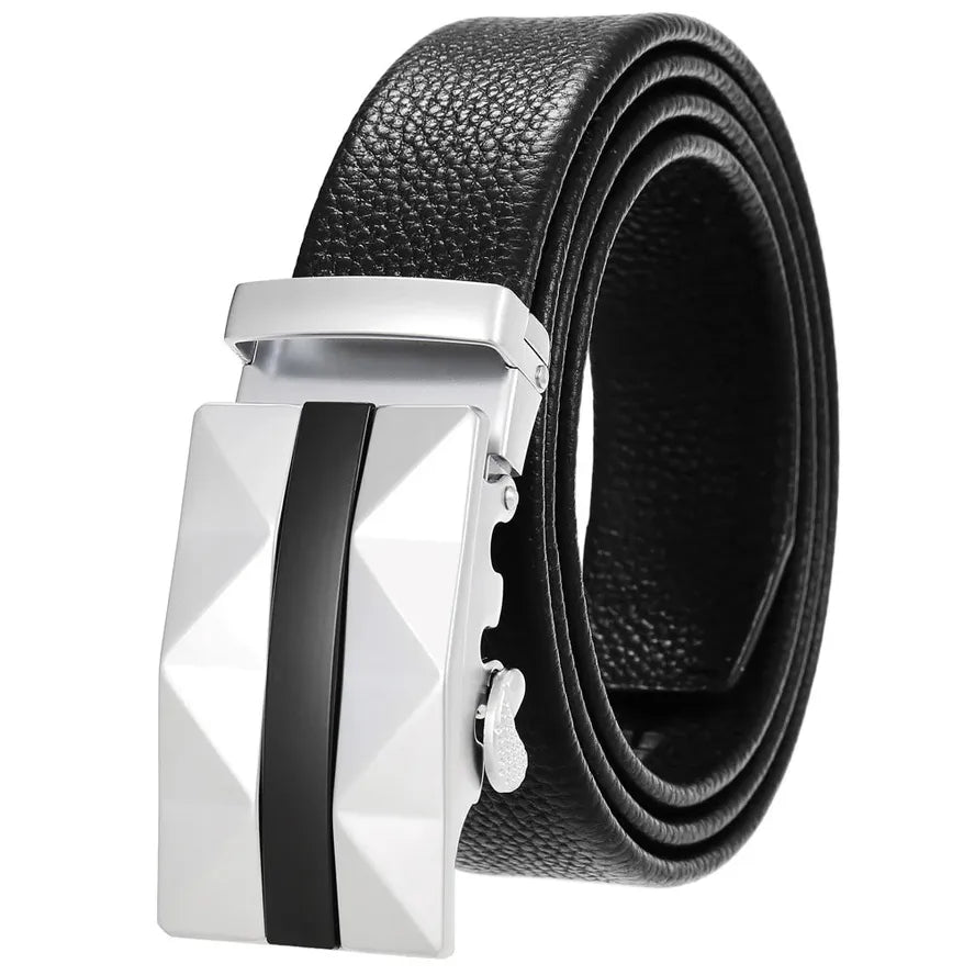 JMT-351242 Men's Cowhide Leather Belt - Model LY36-000011-5, Classic Style for Everyday Wear