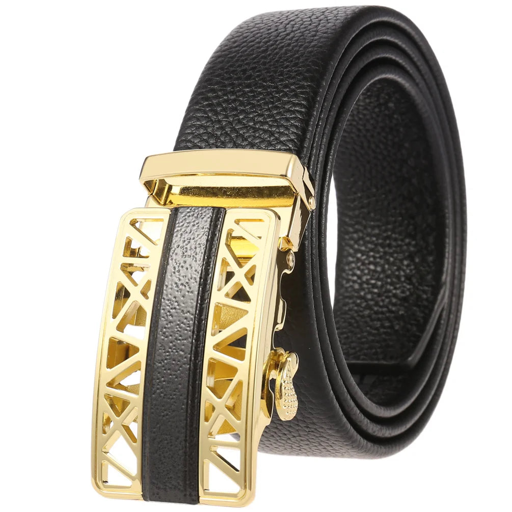 JMT-351242 Men's Cowhide Leather Belt - Model LY36-000011-5, Classic Style for Everyday Wear