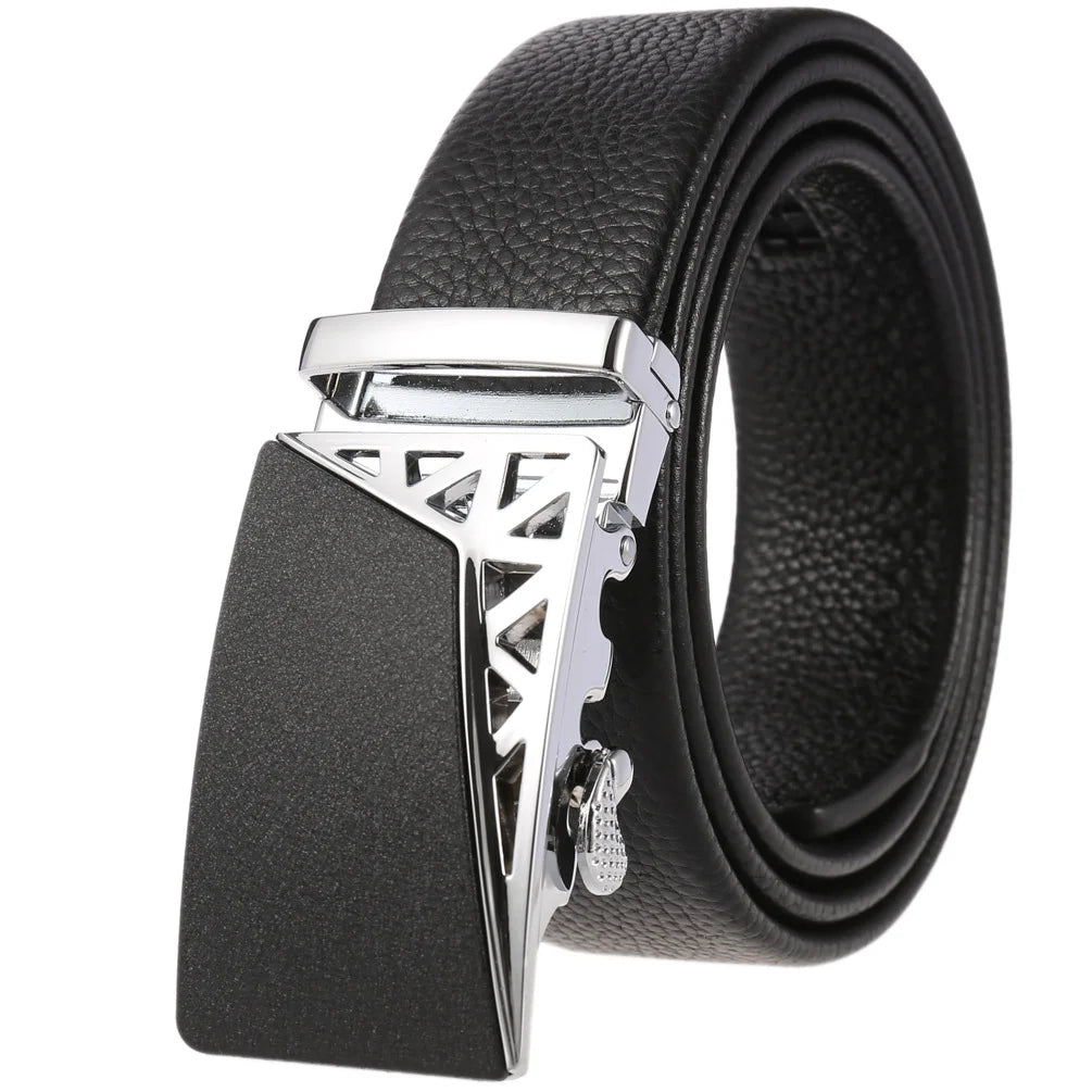 JMT-351242 Men's Cowhide Leather Belt - Model LY36-000011-5, Classic Style for Everyday Wear
