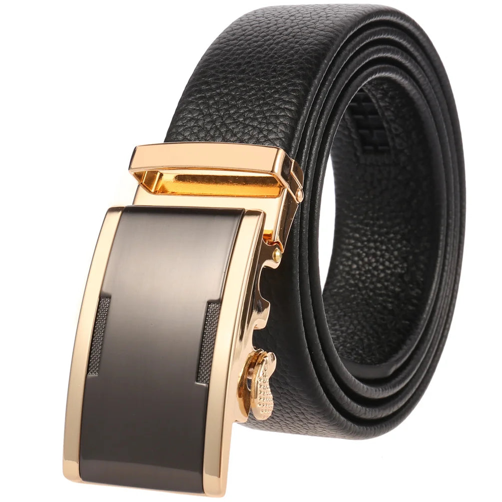 JMT-351242 Men's Cowhide Leather Belt - Model LY36-000011-5, Classic Style for Everyday Wear