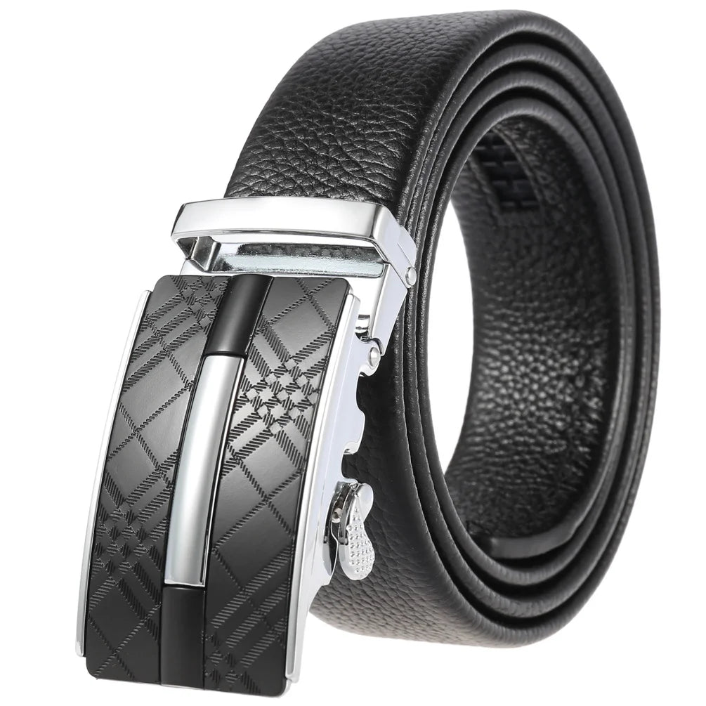 JMT-351242 Men's Cowhide Leather Belt - Model LY36-000011-5, Classic Style for Everyday Wear
