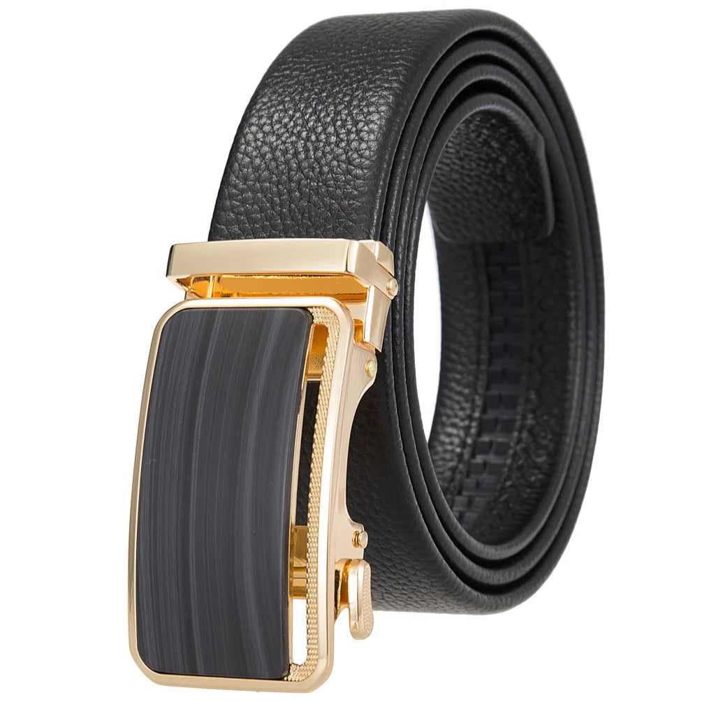 JMT-351242 Men's Cowhide Leather Belt - Model LY36-000011-5, Classic Style for Everyday Wear