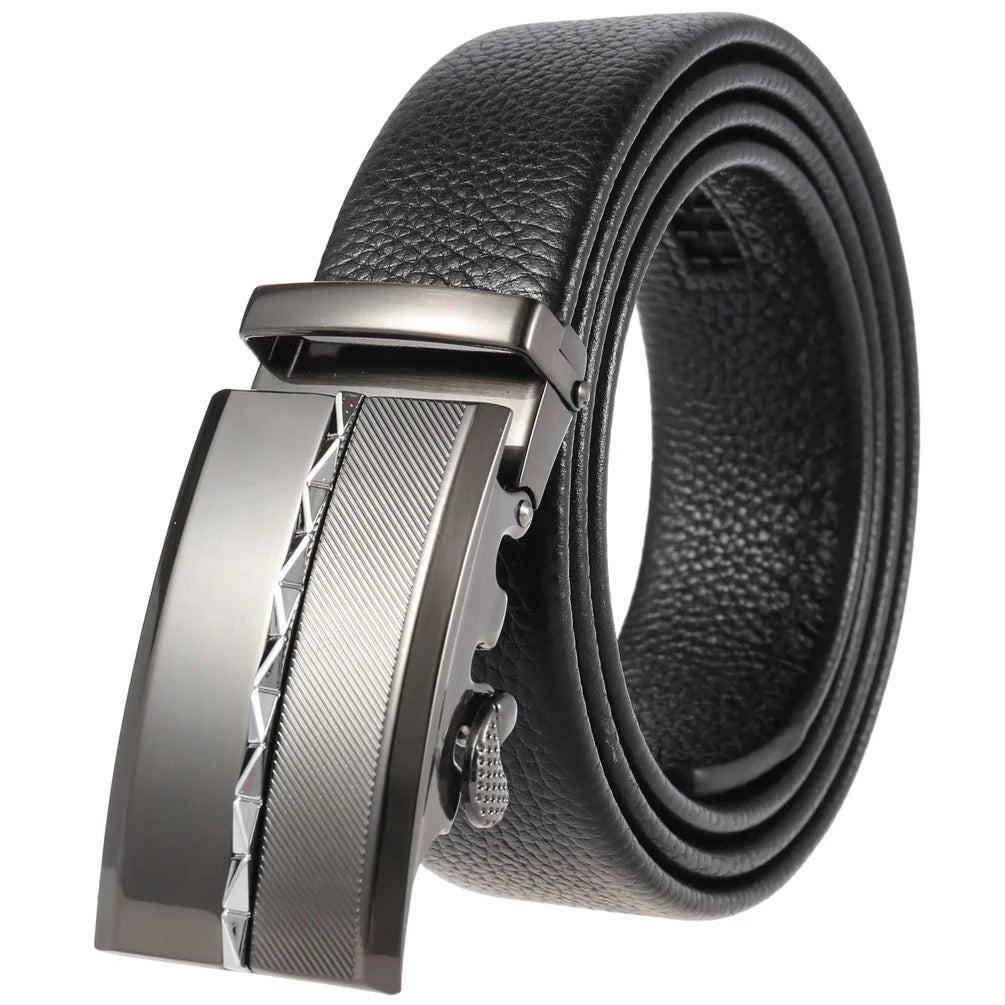 JMT-351242 Men's Cowhide Leather Belt - Model LY36-000011-5, Classic Style for Everyday Wear