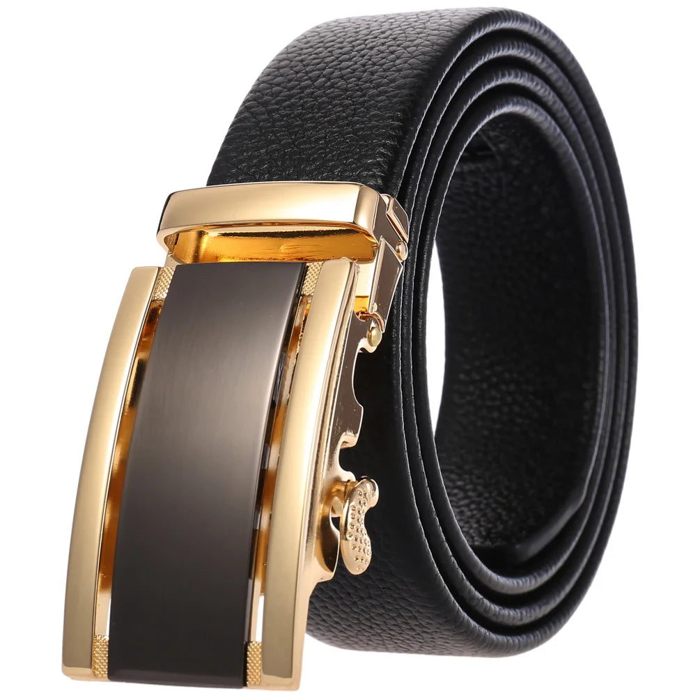 JMT-351242 Men's Cowhide Leather Belt - Model LY36-000011-5, Classic Style for Everyday Wear