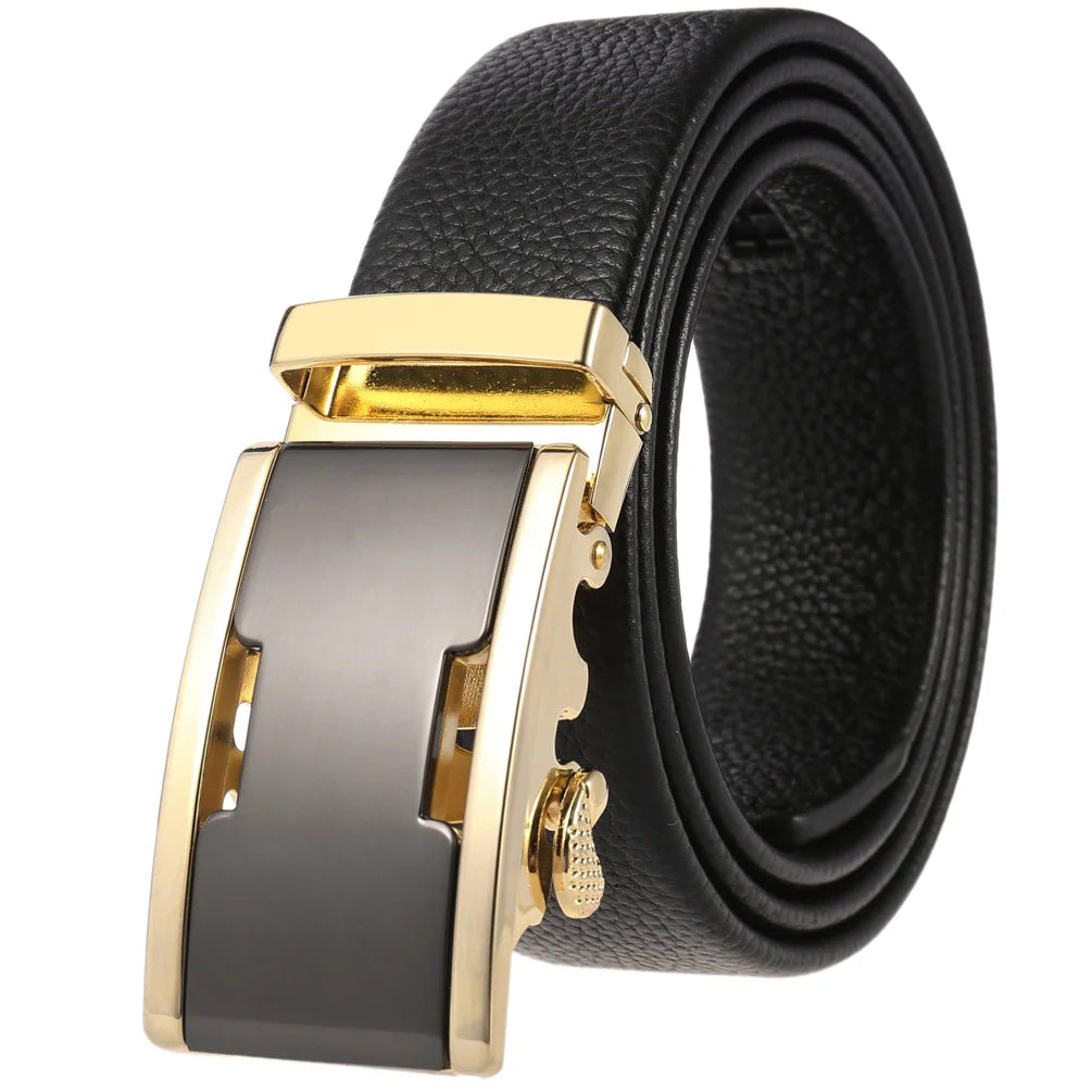 JMT-351242 Men's Cowhide Leather Belt - Model LY36-000011-5, Classic Style for Everyday Wear