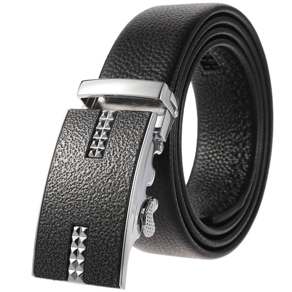 JMT-351242 Men's Cowhide Leather Belt - Model LY36-000011-5, Classic Style for Everyday Wear