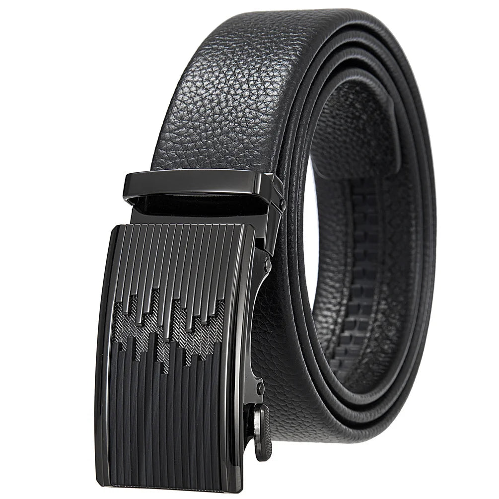 JMT-351242 Men's Cowhide Leather Belt - Model LY36-000011-5, Classic Style for Everyday Wear