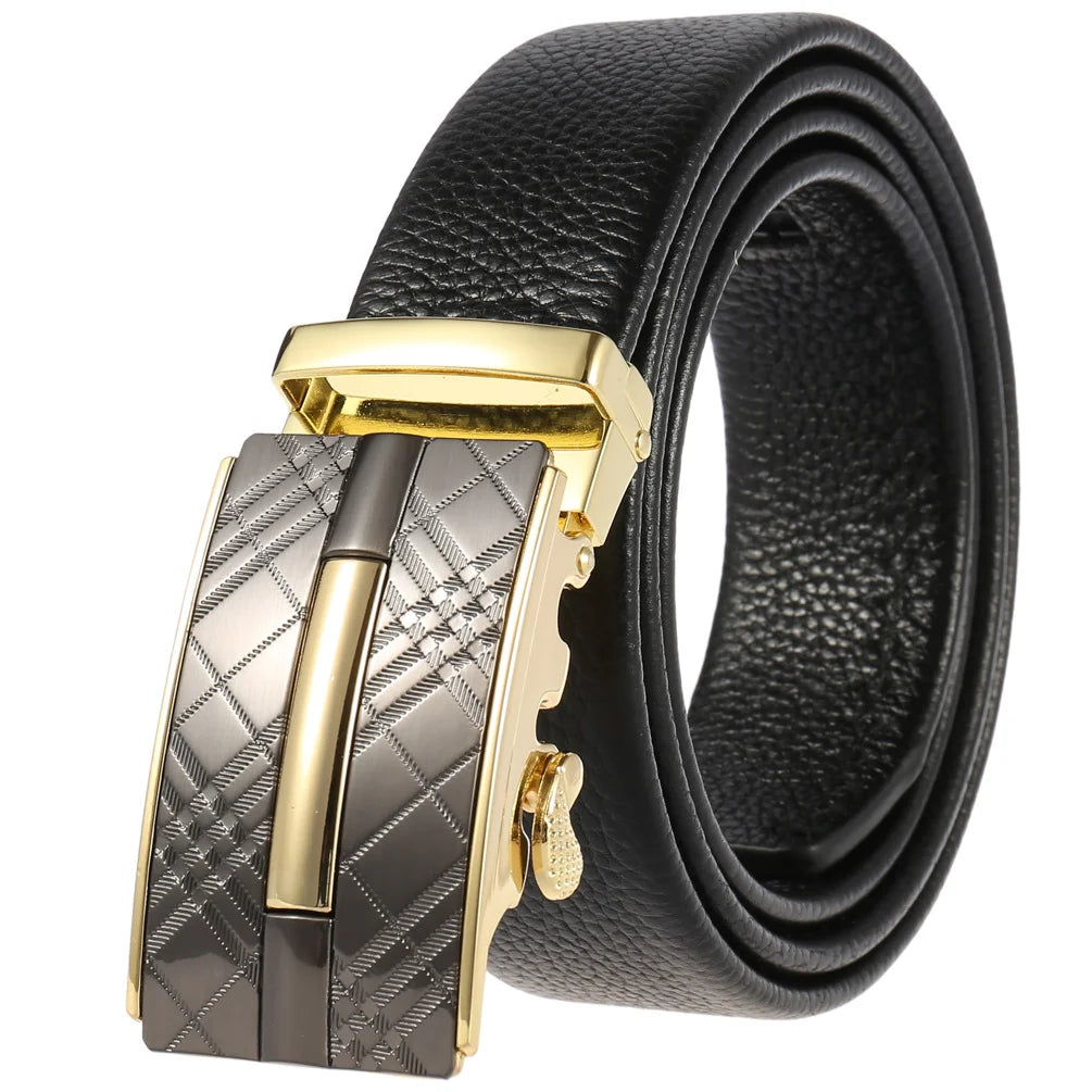 JMT-351242 Men's Cowhide Leather Belt - Model LY36-000011-5, Classic Style for Everyday Wear