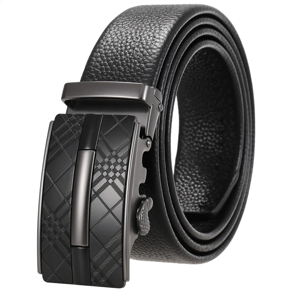 JMT-351242 Men's Cowhide Leather Belt - Model LY36-000011-5, Classic Style for Everyday Wear