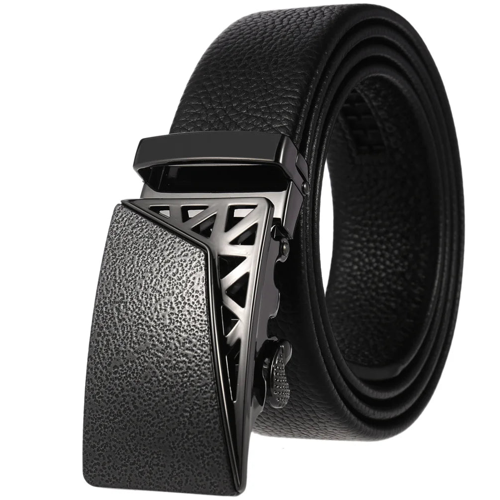 JMT-351242 Men's Cowhide Leather Belt - Model LY36-000011-5, Classic Style for Everyday Wear