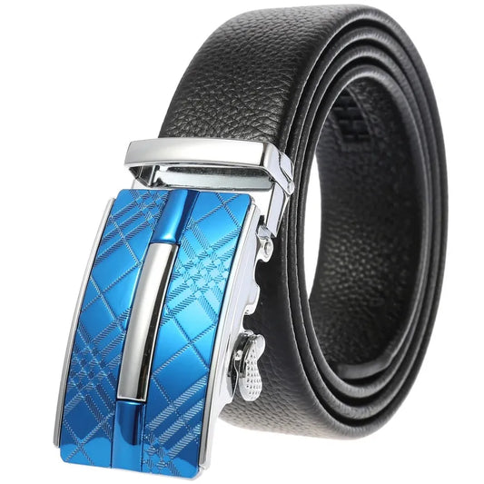 JMT-351242 Men's Cowhide Leather Belt - Model LY36-000011-5, Classic Style for Everyday Wear
