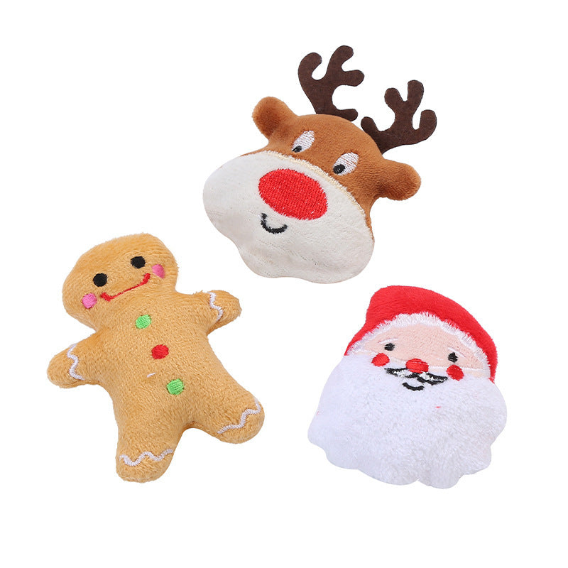 JMT-351306 Christmas Plush Catnip Toys - Santa Claus, Gingerbread Man, Elk Design