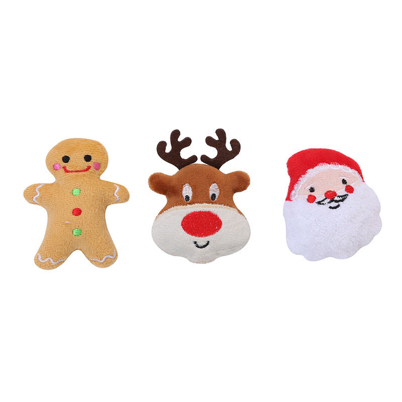JMT-351306 Christmas Plush Catnip Toys - Santa Claus, Gingerbread Man, Elk Design
