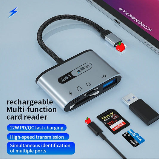 JMT-352138 4-in-1 USB 3.0 OTG Card Reader for iPhone and iPad with Fast Charging Capability