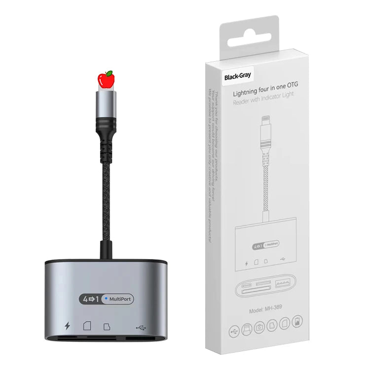 JMT-352138 4-in-1 USB 3.0 OTG Card Reader for iPhone and iPad with Fast Charging Capability