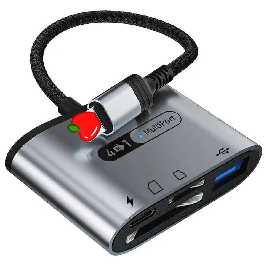 JMT-352138 4-in-1 USB 3.0 OTG Card Reader for iPhone and iPad with Fast Charging Capability