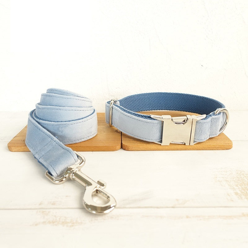 JMT-352138 Blue Polyester Cowboy Dog Collar for Stylish Pet Fashion