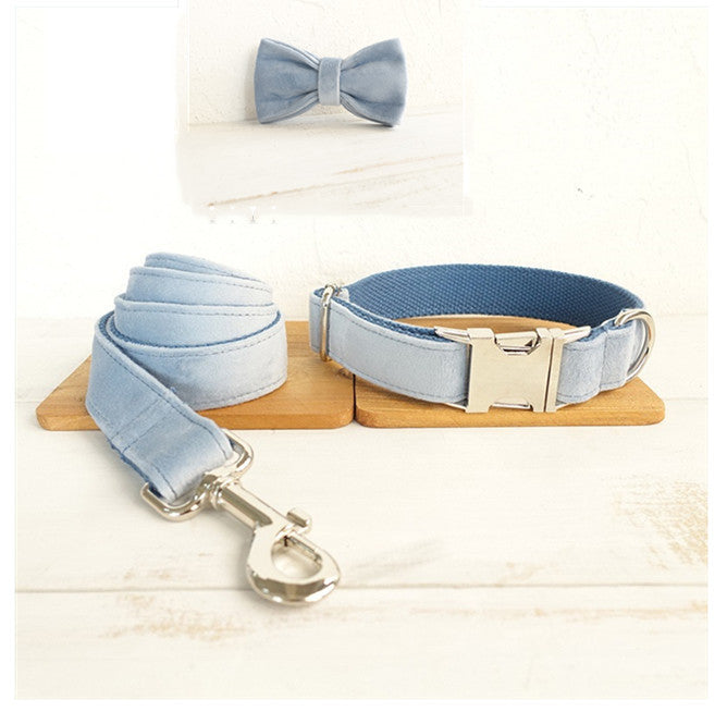 JMT-352138 Blue Polyester Cowboy Dog Collar for Stylish Pet Fashion