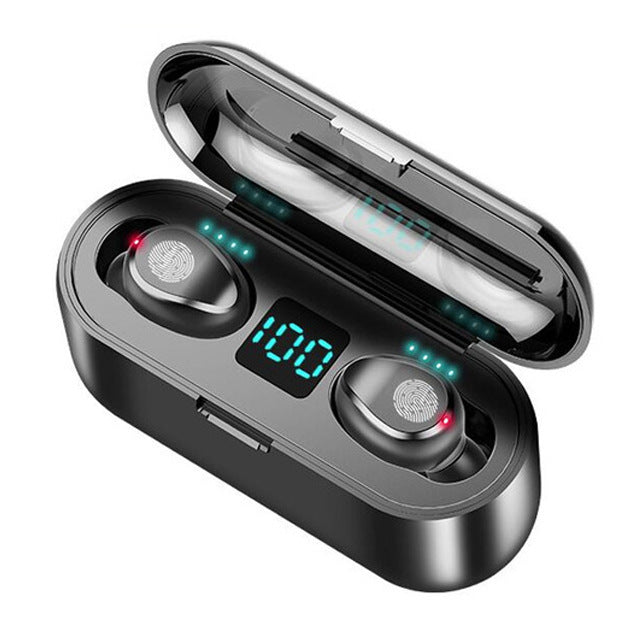 JMT-352138 Dual Wireless Bluetooth Headset with Stereo Sound, Call Function, Voice Control, and Multi-Point Connection