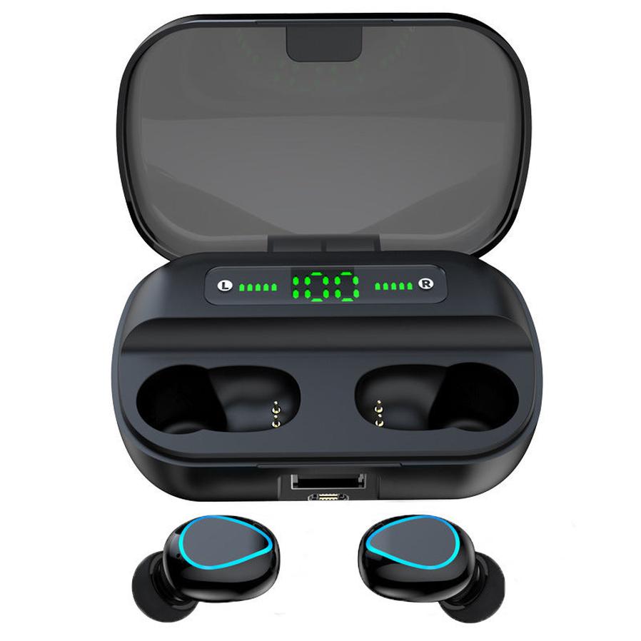 JMT-352138 Dual Wireless Bluetooth Headset with Stereo Sound, Call Function, Voice Control, and Multi-Point Connection