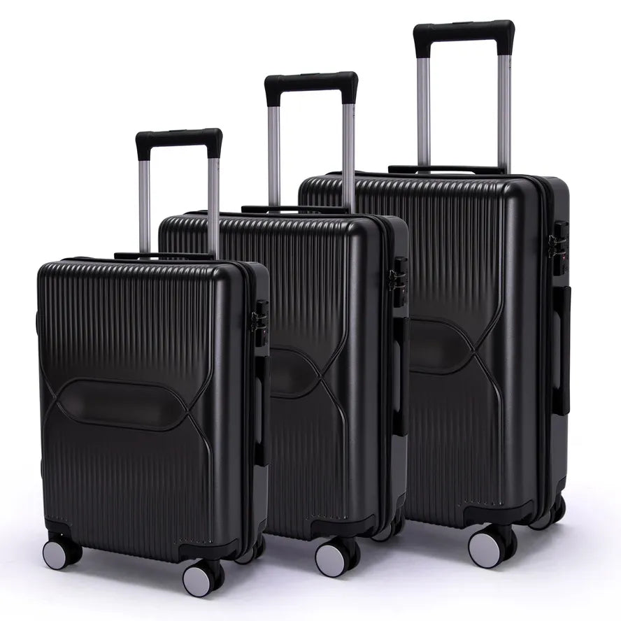JMT-352202 Matte Finish Travel Luggage Set, 3-Piece Suitcase Set, Durable ABS and PC Material, Trolley Handle Design