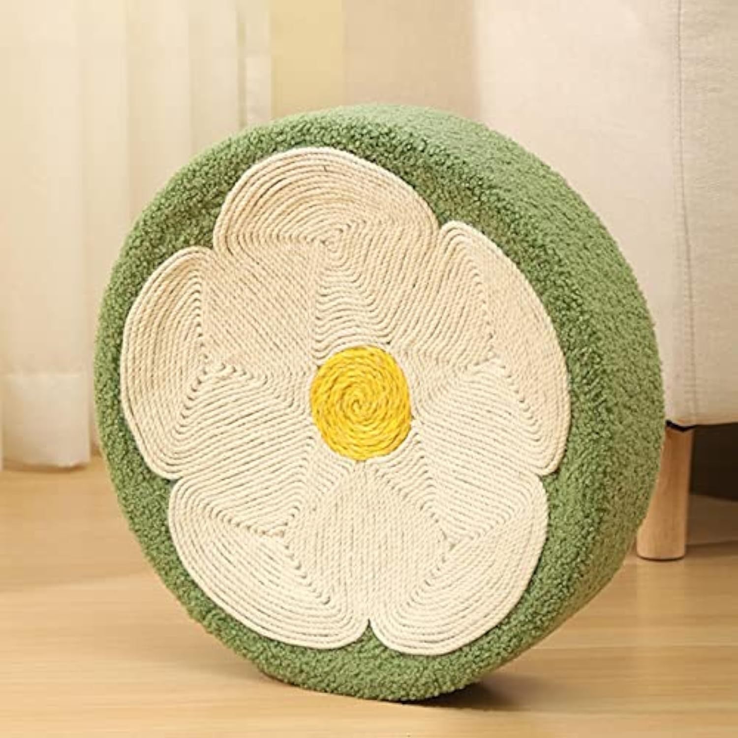 JMT-352458 Cat Scratcher Bowl and Lounge Bed - Round Sisal Scratch Pad for Cats and Kittens, Comfortable Nest for Play and Rest