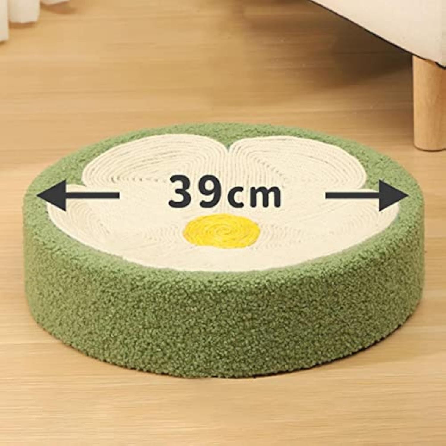 JMT-352458 Cat Scratcher Bowl and Lounge Bed - Round Sisal Scratch Pad for Cats and Kittens, Comfortable Nest for Play and Rest