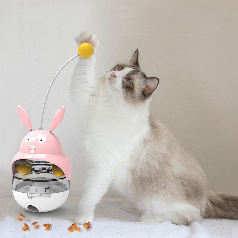 JMT-352778 Interactive Educational Tumbler Toys for Cats and Dogs - Plastic Leaky Ball in Fun Designs