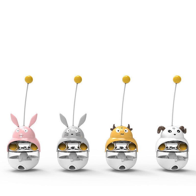 JMT-352778 Interactive Educational Tumbler Toys for Cats and Dogs - Plastic Leaky Ball in Fun Designs