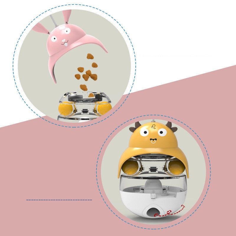 JMT-352778 Interactive Educational Tumbler Toys for Cats and Dogs - Plastic Leaky Ball in Fun Designs