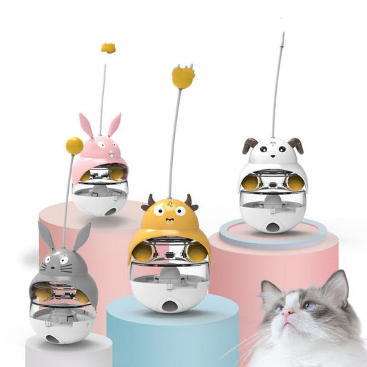 JMT-352778 Interactive Educational Tumbler Toys for Cats and Dogs - Plastic Leaky Ball in Fun Designs