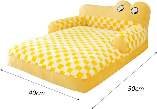 JMT-353098 Plush Washable Dog and Cat Sofa Bed with Antislip Base - Cozy Nest for Small Breeds, Available in Multiple Sizes