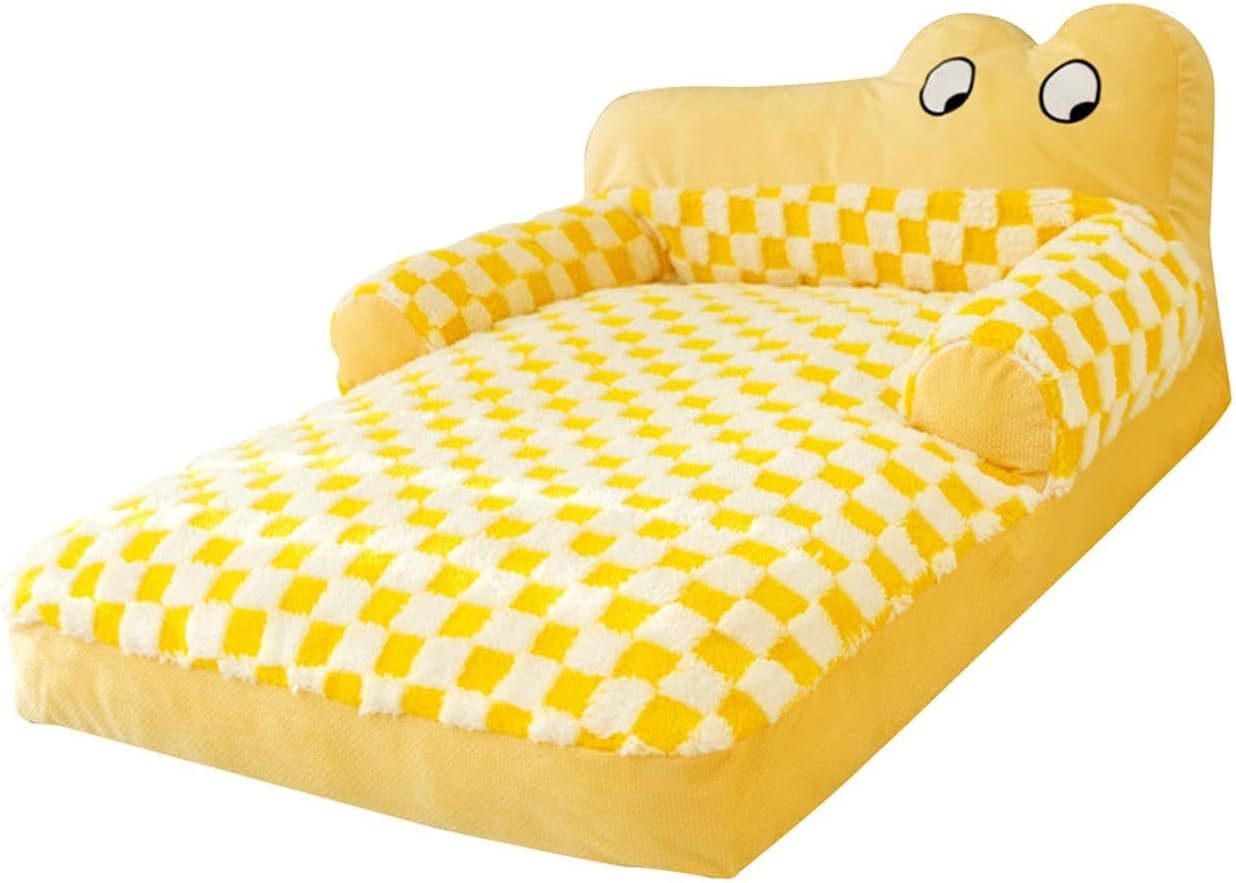 JMT-353098 Plush Washable Dog and Cat Sofa Bed with Antislip Base - Cozy Nest for Small Breeds, Available in Multiple Sizes