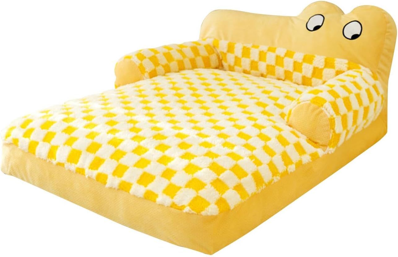 JMT-353098 Plush Washable Dog and Cat Sofa Bed with Antislip Base - Cozy Nest for Small Breeds, Available in Multiple Sizes