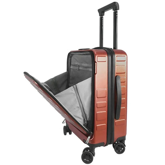 JMT-353354 Customisable Abs PC Travel Trolley Suitcase with Pocket for Smart Carry-On Luggage Set
