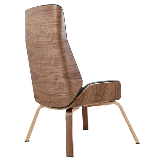 JMT-353546 Modern Bent Wood Frame Lounge Reclining Chair with Padded Seat and High Back for Living Room Comfort