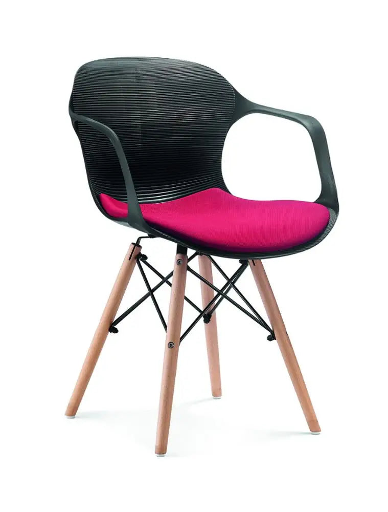 JMT-353546 Modern Bent Wood Frame Lounge Reclining Chair with Padded Seat and High Back for Living Room Comfort