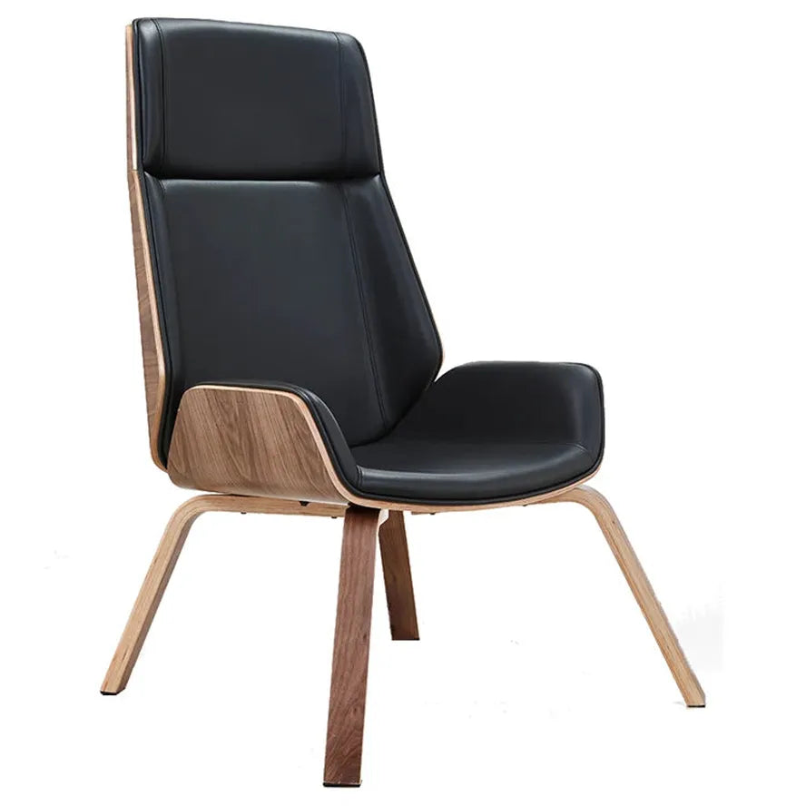 JMT-353546 Modern Bent Wood Frame Lounge Reclining Chair with Padded Seat and High Back for Living Room Comfort