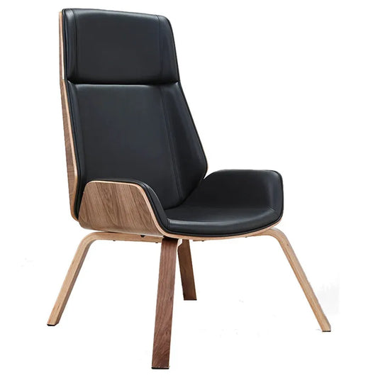 JMT-353546 Modern Bent Wood Frame Lounge Reclining Chair with Padded Seat and High Back for Living Room Comfort