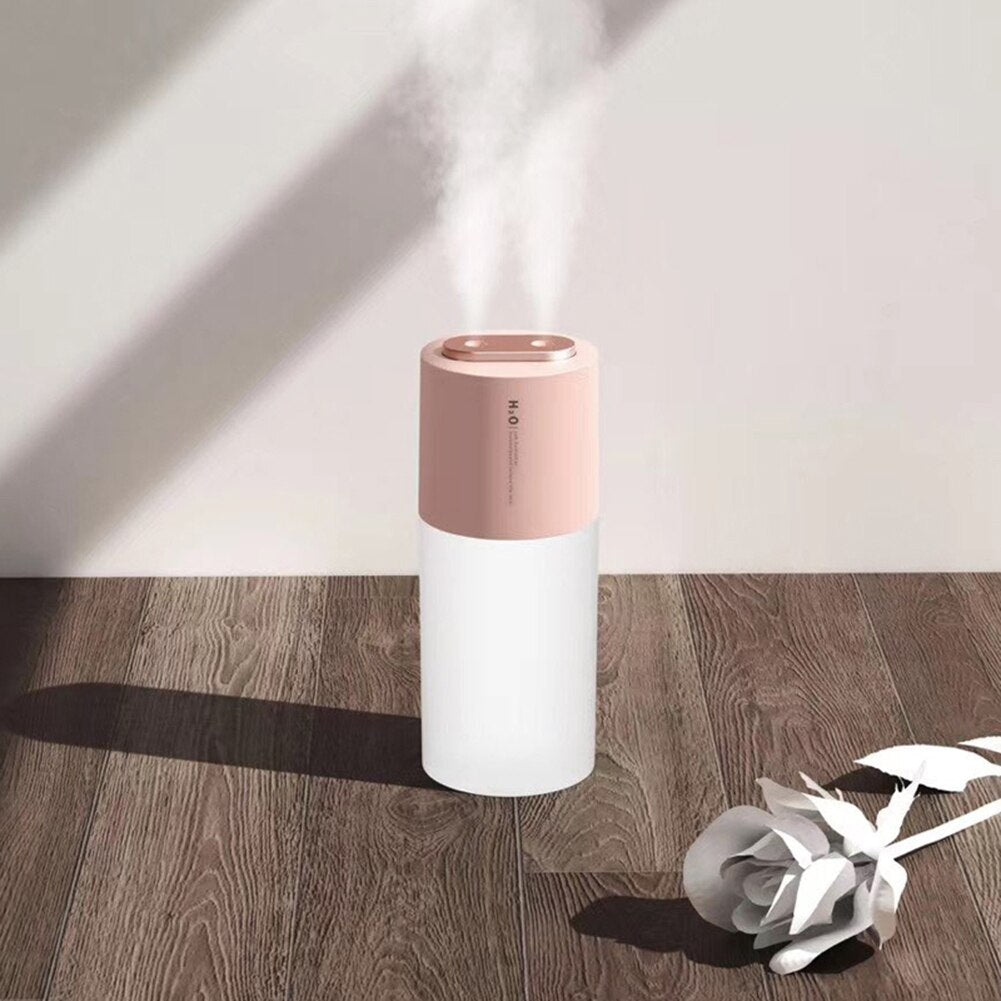 JMT-353930 Double Nozzle Round Humidifier with 1L Water Tank Capacity and Power Failure Protection