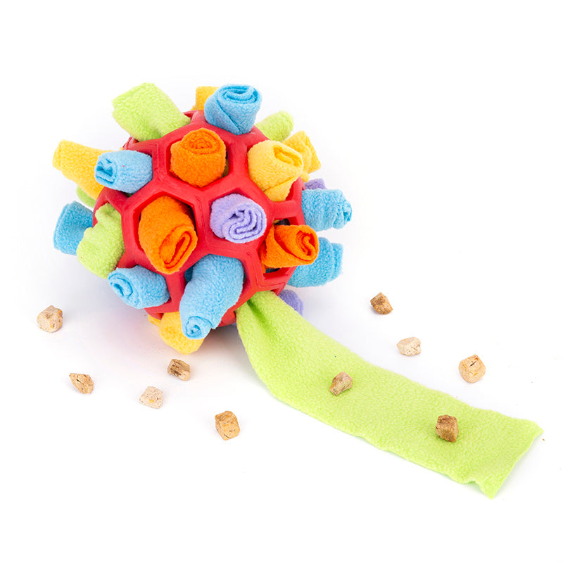 JMT-353930 Interactive Snuffle Puzzle Ball for Dogs – Enrichment Toy for All Sizes in Soft Polar Fleece