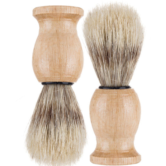 JMT-354058 Men's Pig Bristle Sideburn Shave Brush with Wooden Handle