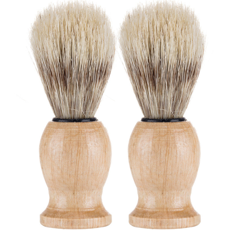 JMT-354058 Men's Pig Bristle Sideburn Shave Brush with Wooden Handle