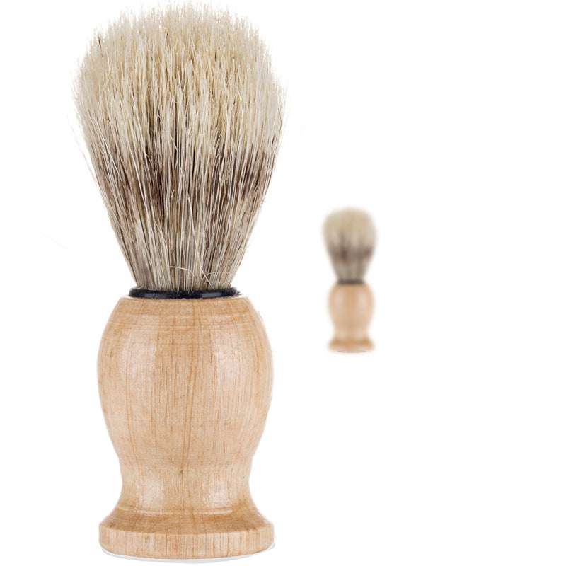 JMT-354058 Men's Pig Bristle Sideburn Shave Brush with Wooden Handle
