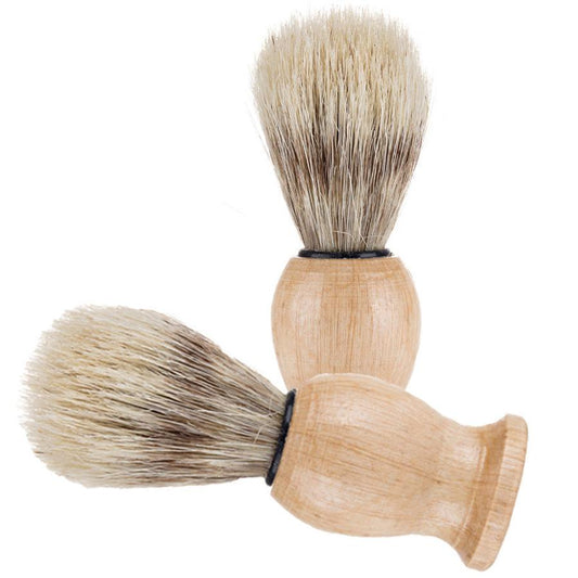JMT-354058 Men's Pig Bristle Sideburn Shave Brush with Wooden Handle